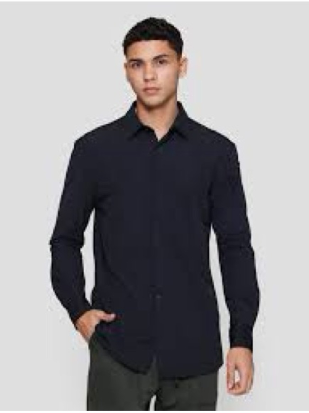 Versace Men's Black Long-Sleeve Button-Down Shirt